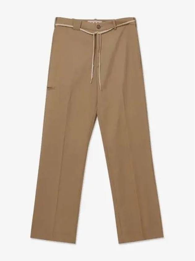 Wool Straight Pants Beige - MARNI - BALAAN 2