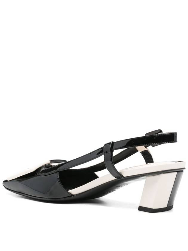 Belle Vivier Patent Leather Slingback Heel Black White - ROGER VIVIER - BALAAN 3