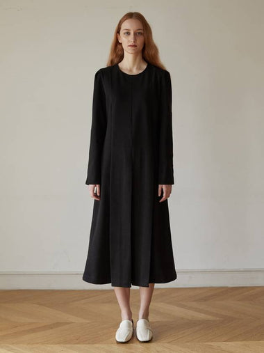 A line sleeves button Long dressBLACK - ARIFF - BALAAN 1