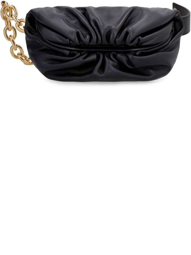 Chain Leather Belt Bag Black - BOTTEGA VENETA - BALAAN 3