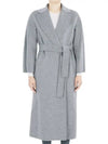 Women's Esturian Virgin Wool Single Coat Grey - MAX MARA - BALAAN 2