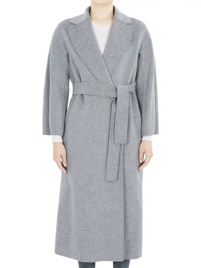 Women's Esturian Virgin Wool Single Coat Grey - MAX MARA - BALAAN 2