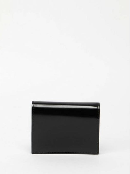 Spazzolato Triangle Logo Brushed Leather Half Wallet Black - PRADA - BALAAN 2