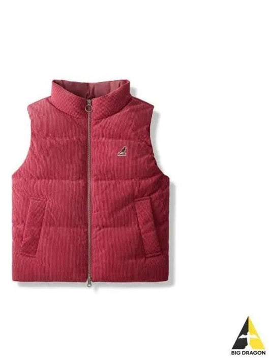 Women s Corduroy Down Vest 6140 Burgundy - KANGOL - BALAAN 1