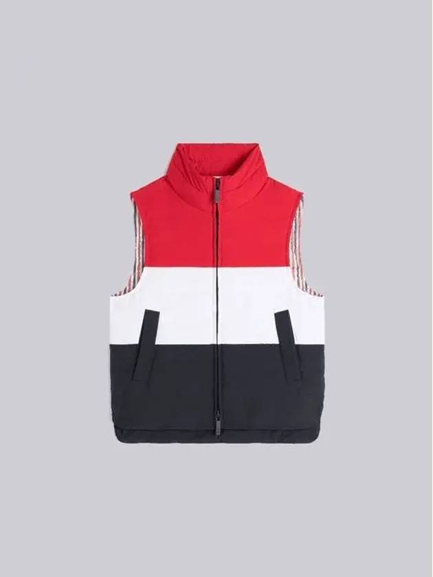 Kids Red Navy Fun Mix Down Vest KVD003X08031960 - THOM BROWNE - BALAAN 1