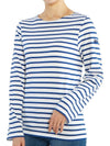 Minquiers Modern Stripe Long Sleeve T-Shirt White Blue - SAINT JAMES - BALAAN 7