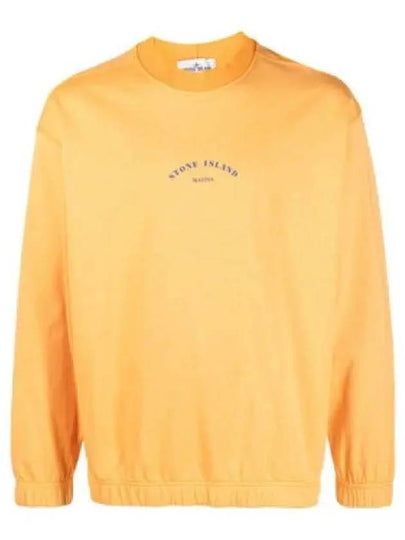 Marina Cotton Nylon Terry Fleece Crewneck Sweatshirt Orange - STONE ISLAND - BALAAN 2