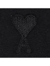 Embroidered Heart Logo Sweatshirt Black - AMI - BALAAN 6