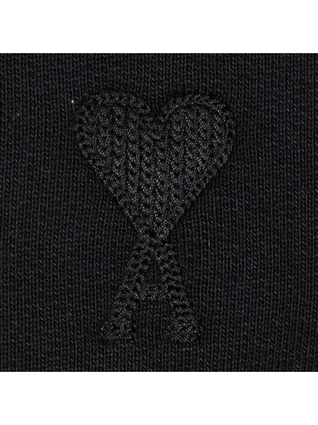 Embroidered Heart Logo Sweatshirt Black - AMI - BALAAN 6