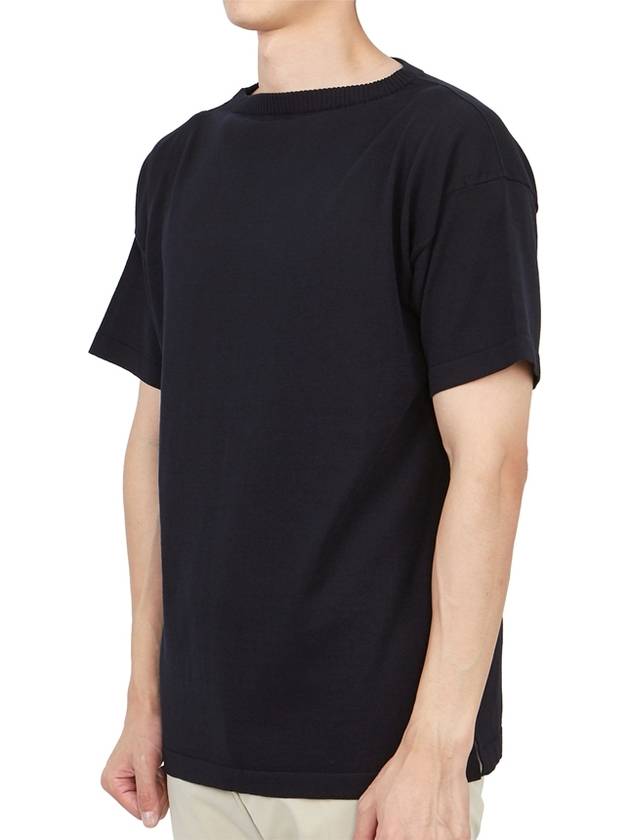 Boatman Organic Cotton Short Sleeve Knit Top Navy - ANDERSEN-ANDERSEN - BALAAN 3