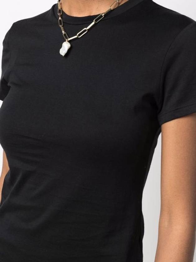 Women's Tiny Cotton Short Sleeve T-Shirt Black - THEORY - BALAAN 3