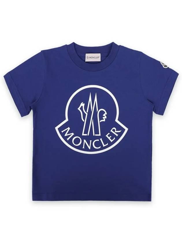 Kids Lettering Logo Patch Short Sleeve Blue 8C00005 83907 758 - MONCLER - BALAAN 2