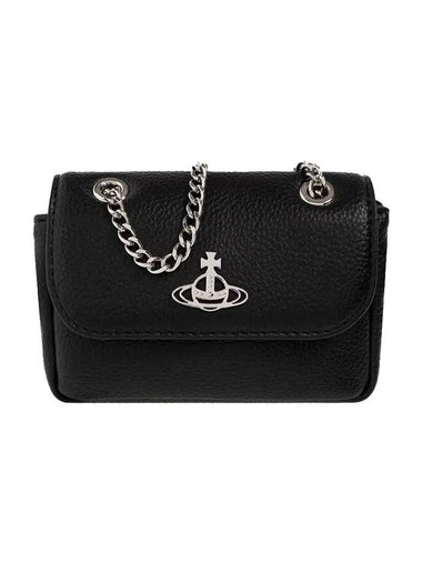 Small Re-Vegan Grain Chain Cross Bag Black - VIVIENNE WESTWOOD - BALAAN 1