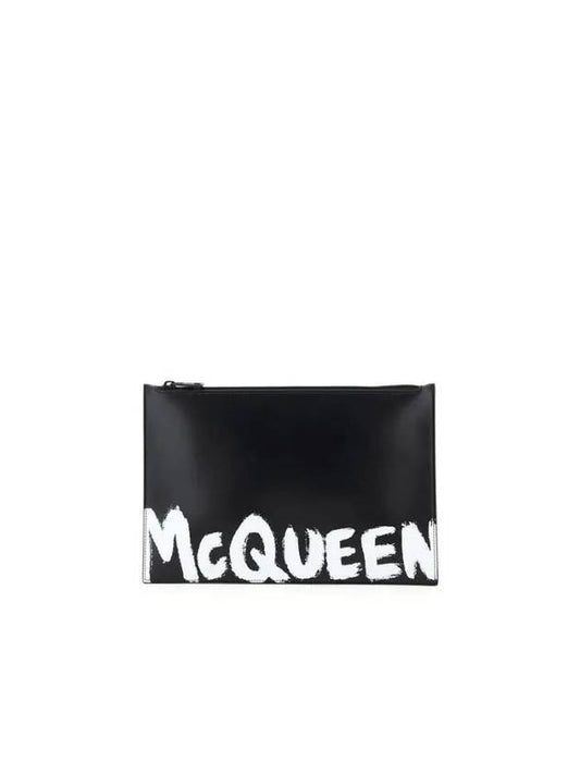 Graffiti Logo Clutch Bag Black - ALEXANDER MCQUEEN - BALAAN 2