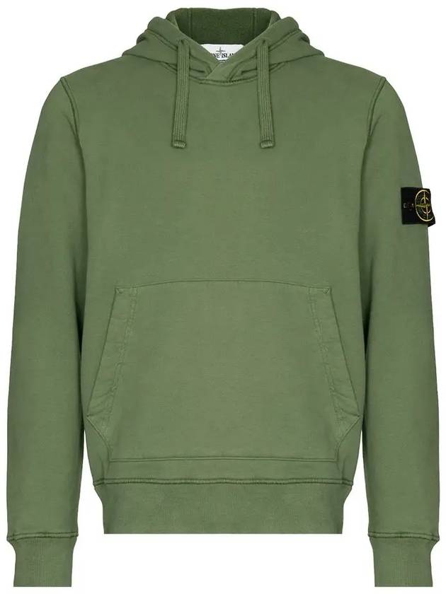 Wappen Patch Brushed Cotton Fleece Hoodie Khaki - STONE ISLAND - BALAAN 3