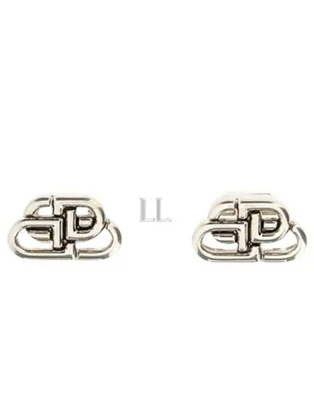 BB Logo Stud Earrings Silver - BALENCIAGA - BALAAN 2