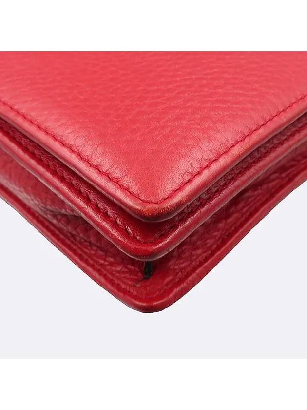 407041 Red color leather GG Soho clutch and chain shoulder bag - GUCCI - BALAAN 5