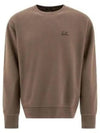 Brushed Emerized Diagonal Fleece Logo Crew Neck Sweatshirt Purple - CP COMPANY - BALAAN 1