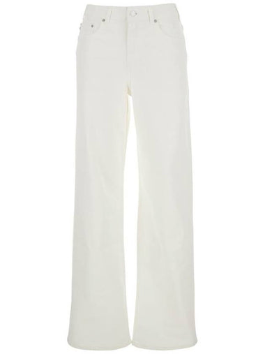 White Jeans With Belt Loops And Logo Patch On The Rear In Denim Woman - AG JEANS - BALAAN 1