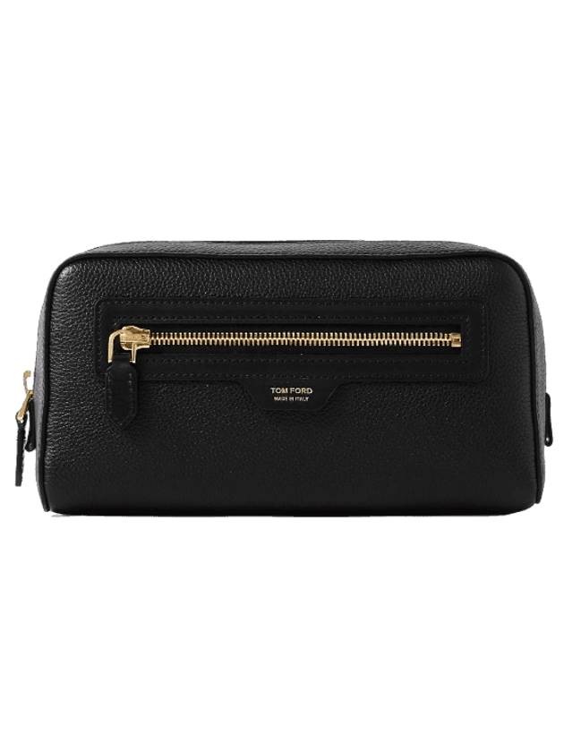 Smart Grain Leather Toilettree Clutch Bag Black - TOM FORD - BALAAN 1