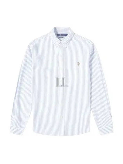 Embroidered Pony Logo Striped Long Sleeve Shirt White Light Blue - POLO RALPH LAUREN - BALAAN 2