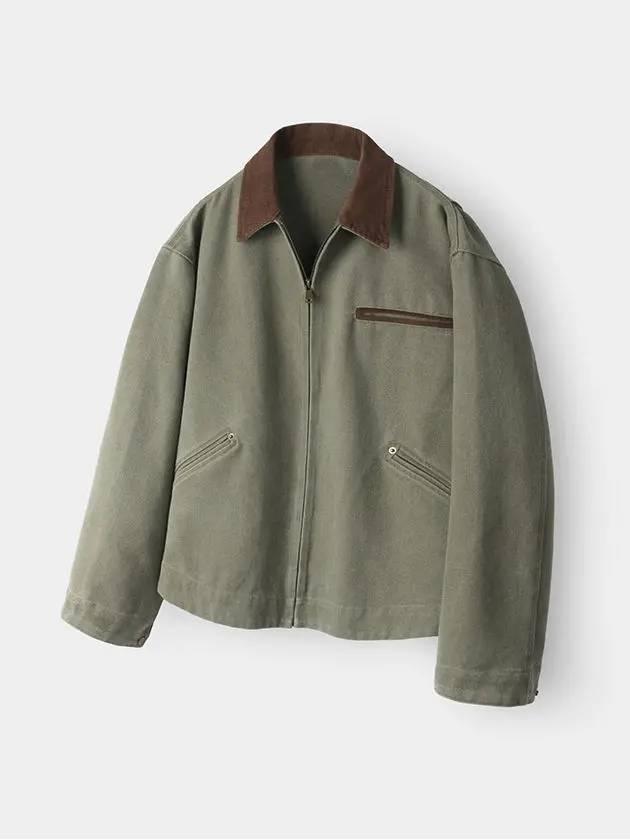 VTG Washed Work Jacket Khaki - INDUST - BALAAN 1