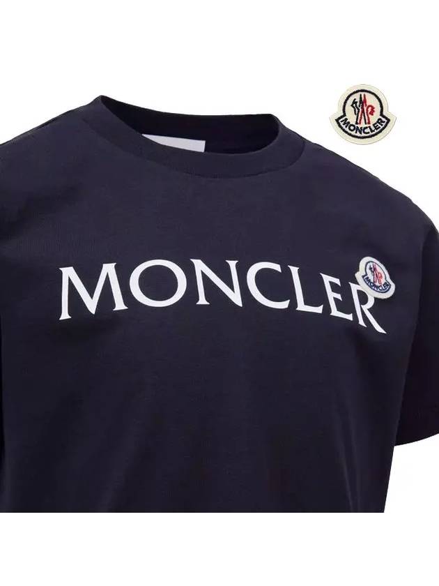 Kids Logo Short Sleeve T Shirt Night Blue 8C00003 89AFV 778 8A 10A - MONCLER - BALAAN 4