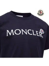 Kids Logo Short Sleeve T Shirt Night Blue 8C00003 89AFV 778 12A 14A - MONCLER - BALAAN 4