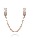 Clear Pave Safety Chain Clip Charm Rose Gold - PANDORA - BALAAN 3