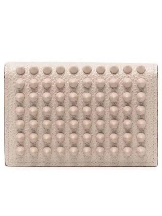 Sifnos Studded Bifold Card Wallet Beige - CHRISTIAN LOUBOUTIN - BALAAN 2