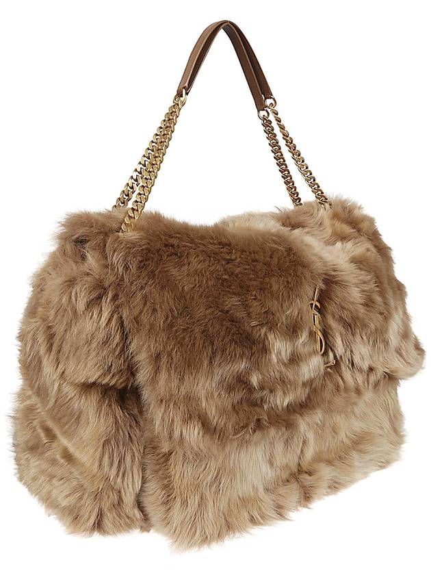 Niki Oversized Shearling Shoulder Bag Rouan - SAINT LAURENT - BALAAN 4