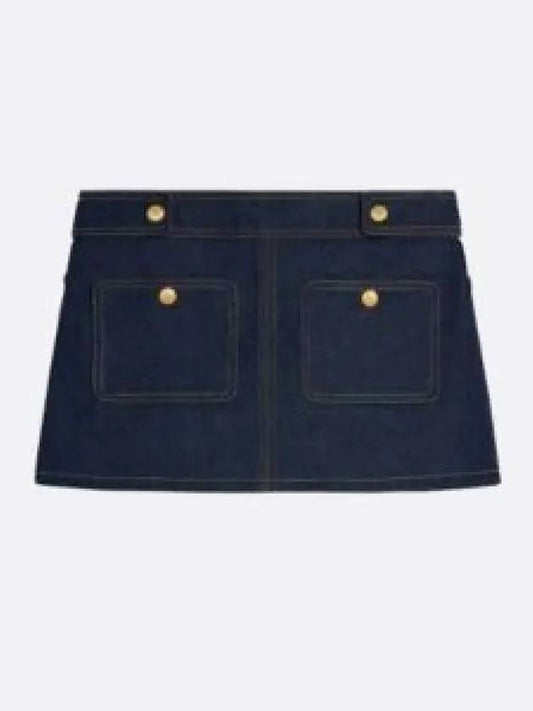 TRAPEZE MINI SKIRT IN RAW WASH Ash DENIM 2S388224Z 07IN low 1324773 - CELINE - BALAAN 1