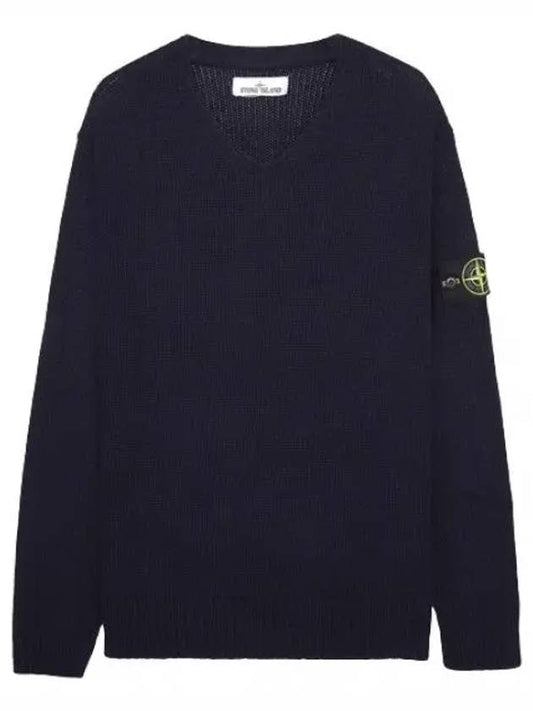 Lambs wool V neck knit men - STONE ISLAND - BALAAN 1