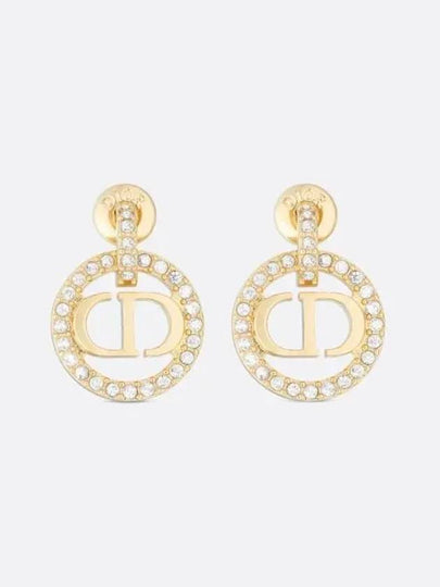 Petit CD Crystal Earrings Gold - DIOR - BALAAN 2