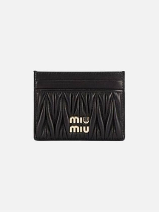 Matelasse Nappa Leather Card Wallet Black - MIU MIU - BALAAN 2