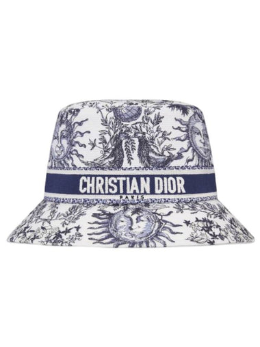 D Bobby Small Brim Bucket Hat White Navy - DIOR - BALAAN 1