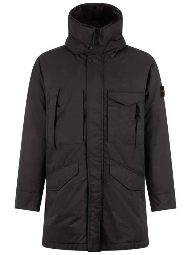 Opaque Nyoln Twill Down Parka Black - STONE ISLAND - BALAAN 2