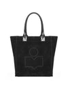 Yenky Logo Suede Tote Bag Black - ISABEL MARANT - BALAAN 1