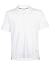 Side Slit Three Stripe Tab Short Sleeve Polo Shirt White - THOM BROWNE - BALAAN 2