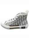 B23 Oblique Canvas High Top Sneakers White Black - DIOR - BALAAN 2