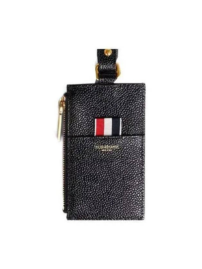 Three Stripe Tab Lanyard Card Wallet Black - THOM BROWNE - BALAAN 2