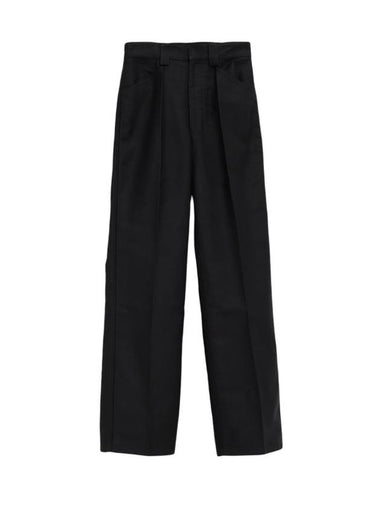 Women s Pleated Straight Pants Black - LEMAIRE - BALAAN 1