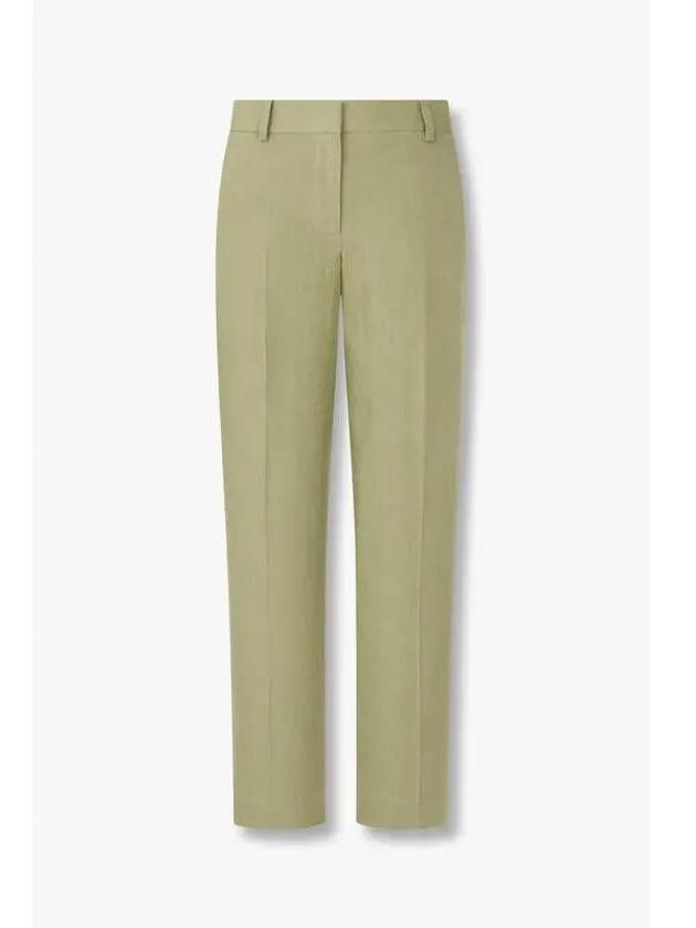 Women s Tapered Linen Criss Pants Olive - PAUL SMITH - BALAAN 1