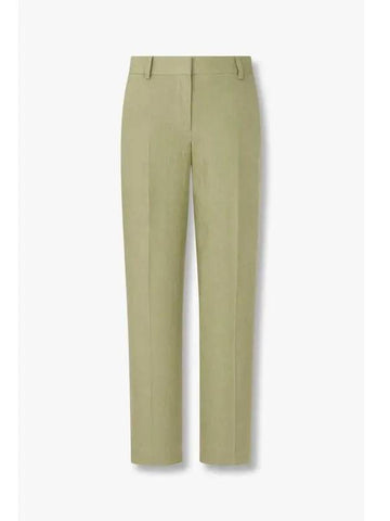 Women s Tapered Linen Criss Pants Olive - PAUL SMITH - BALAAN 1