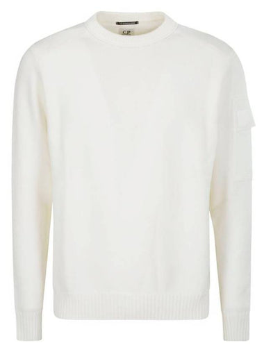 Metropolis Merino Wool Knit Top White - CP COMPANY - BALAAN 1