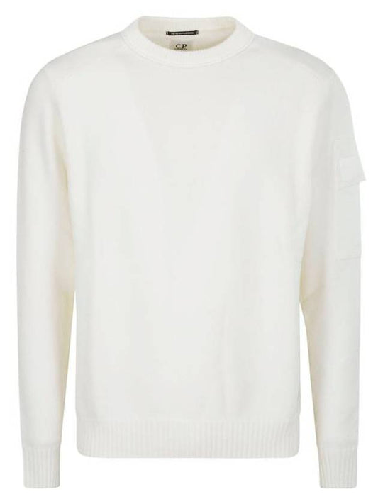 Metropolis Merino Wool Knit Top White - CP COMPANY - BALAAN 1