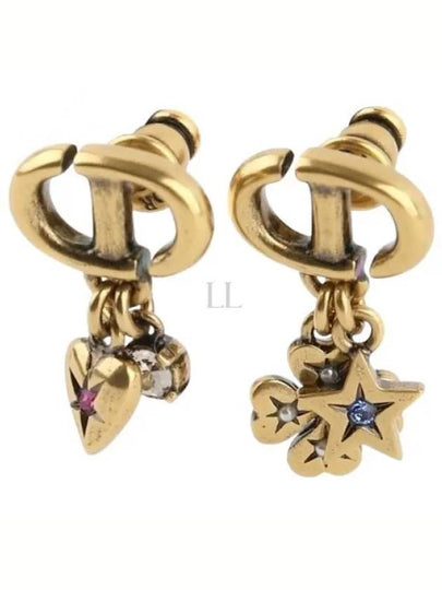 Lucky Charms CD Logo Metal Earrings Gold - DIOR - BALAAN 2