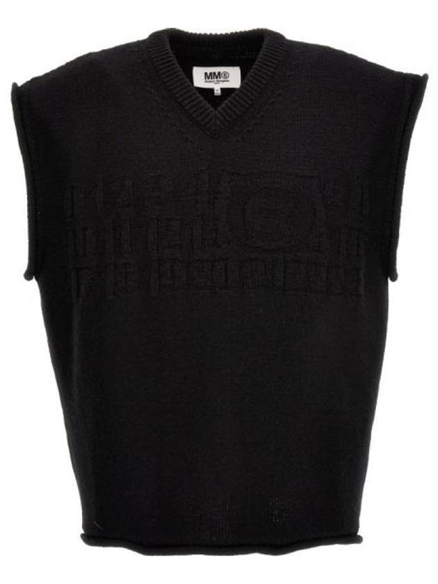 Number V Neck Knit Vest Black - MAISON MARGIELA - BALAAN 1