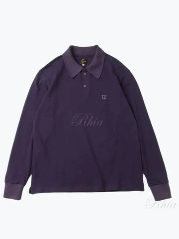 L S Polo Shirt Egg Plant PU296 Long Sleeve T - NEEDLES - BALAAN 1