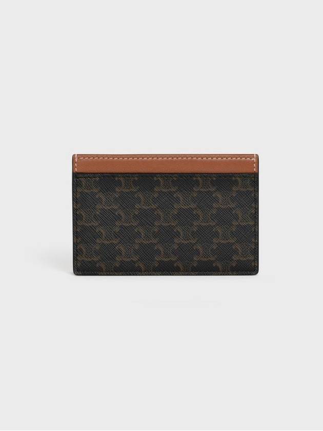 Triomphe Canvas Logo Card Wallet Tan - CELINE - BALAAN 4